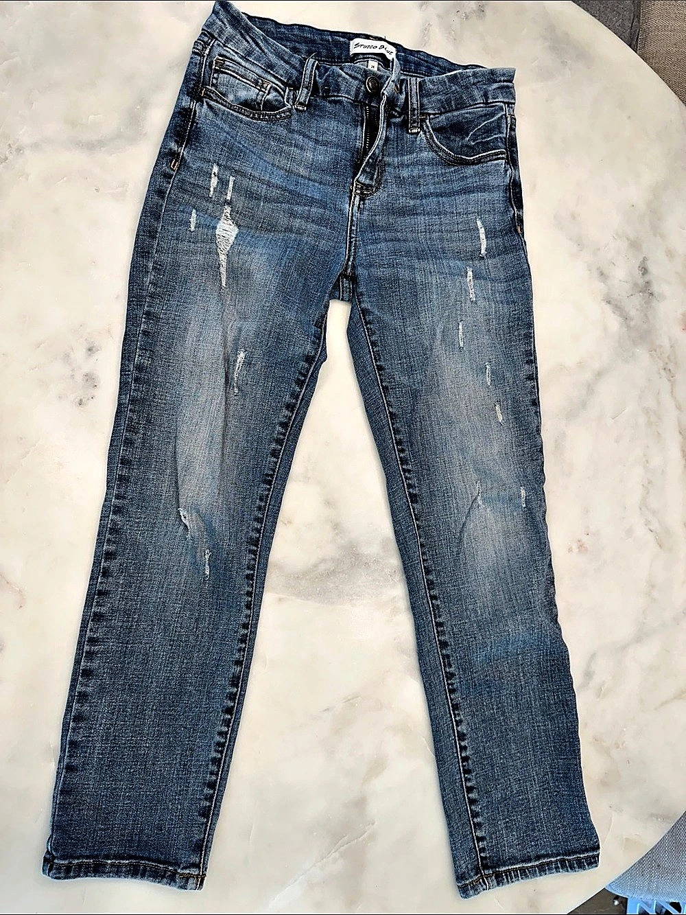 Studio Blue. Distressed Skinny Jeans in Blue Size 26